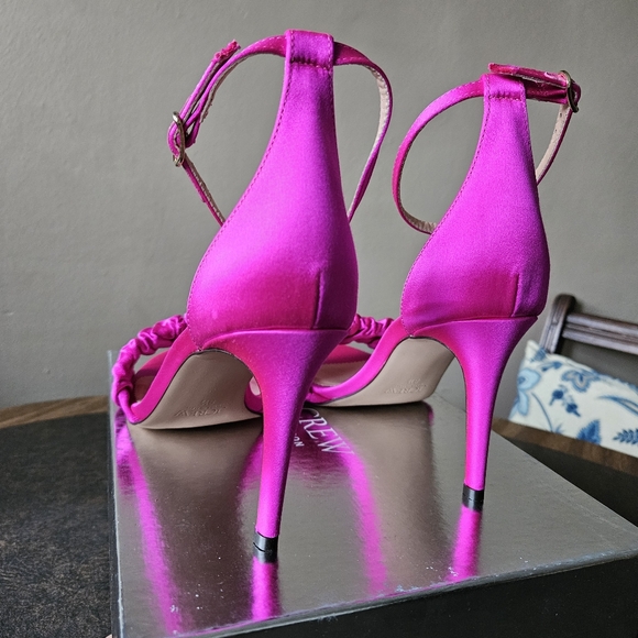 NWT J. Crew Collection Rylie ruched-strap heels in pink satin - Picture 11 of 17